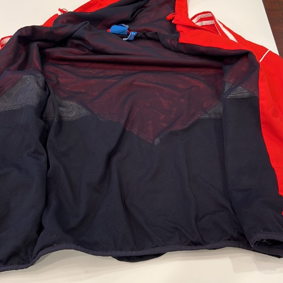 Adidas unisex size small windbreaker retro red white blue trademark 3 Stripe Y2K - Picture 7 of 16